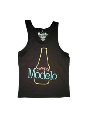 Ripple Junction Black Tank Top with Modelo Graphic